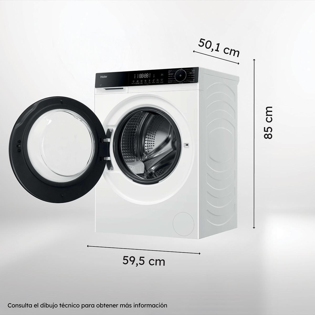 Lavadora Haier 9kg /1400 rpm, Motor Inverter, X5 Slim - HW90-BP14357TUIB - Blanco Blanco-2