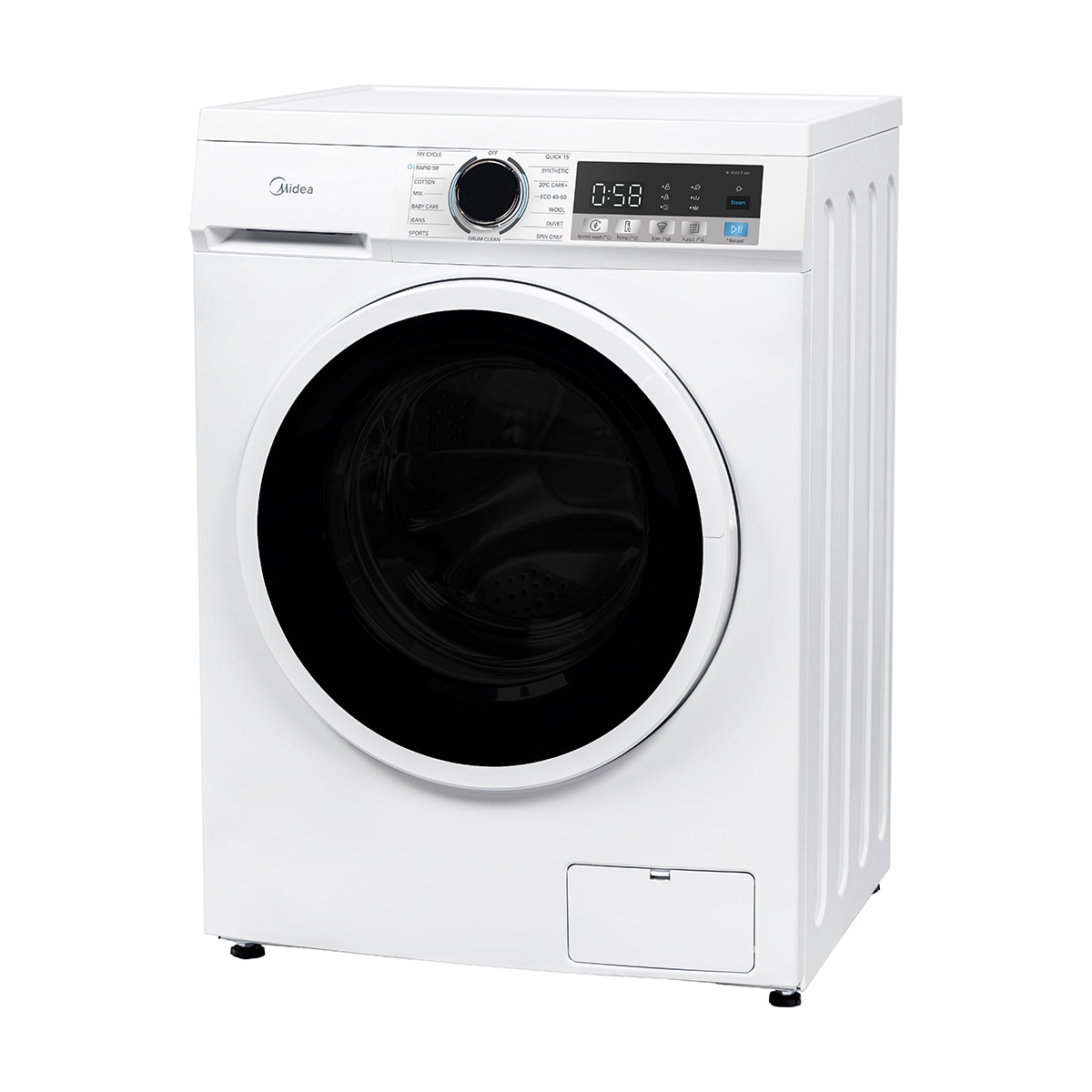 Máquina de Lavar Roupa Midea MFG16W80BA10/W-ES Motor Inverter, Carga Frontal de 8 kg e de 1400 rpm, Tampa Superior Desmontável Branco-9