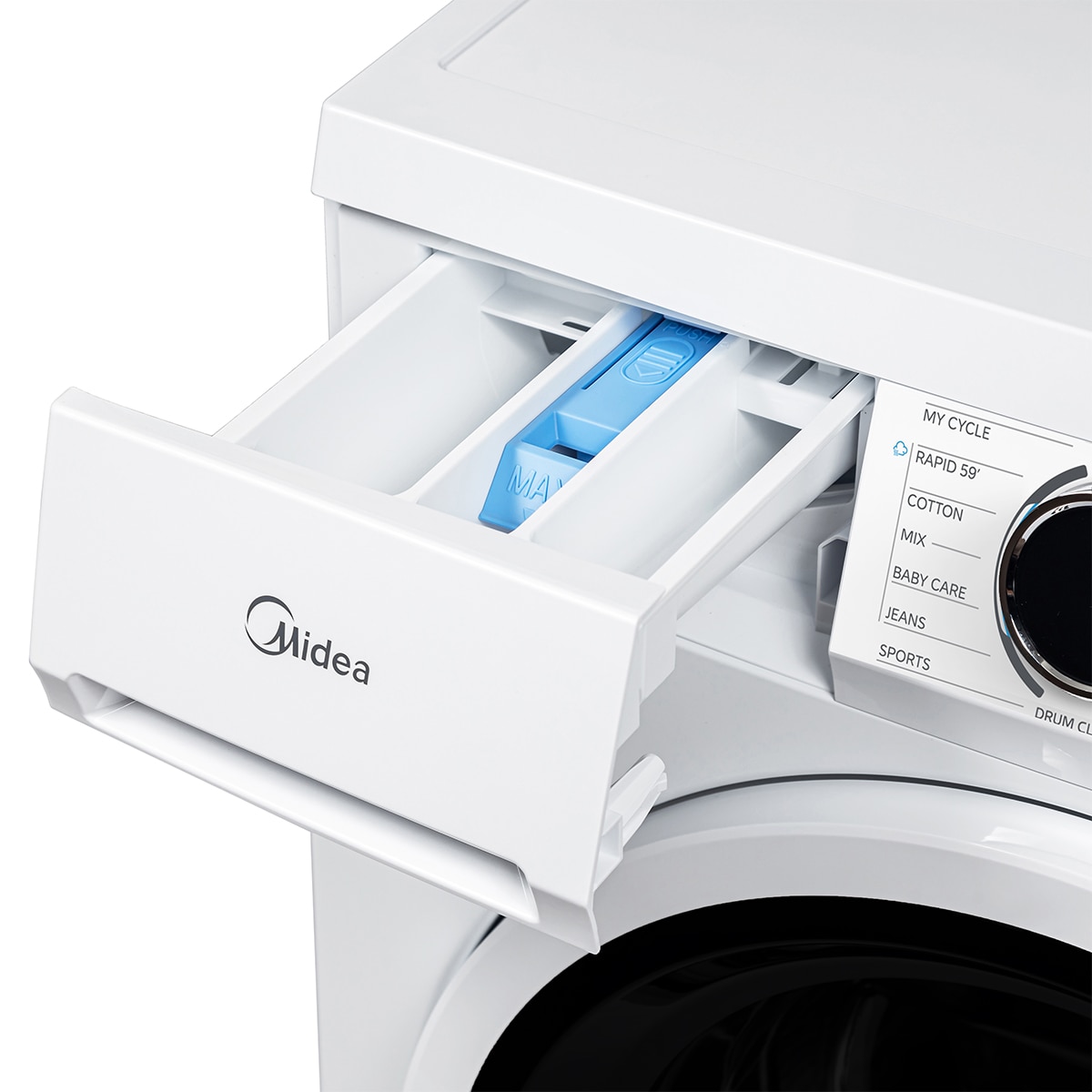 Máquina de Lavar Roupa Midea MFG16W80BA10/W-ES Motor Inverter, Carga Frontal de 8 kg e de 1400 rpm, Tampa Superior Desmontável Branco-12