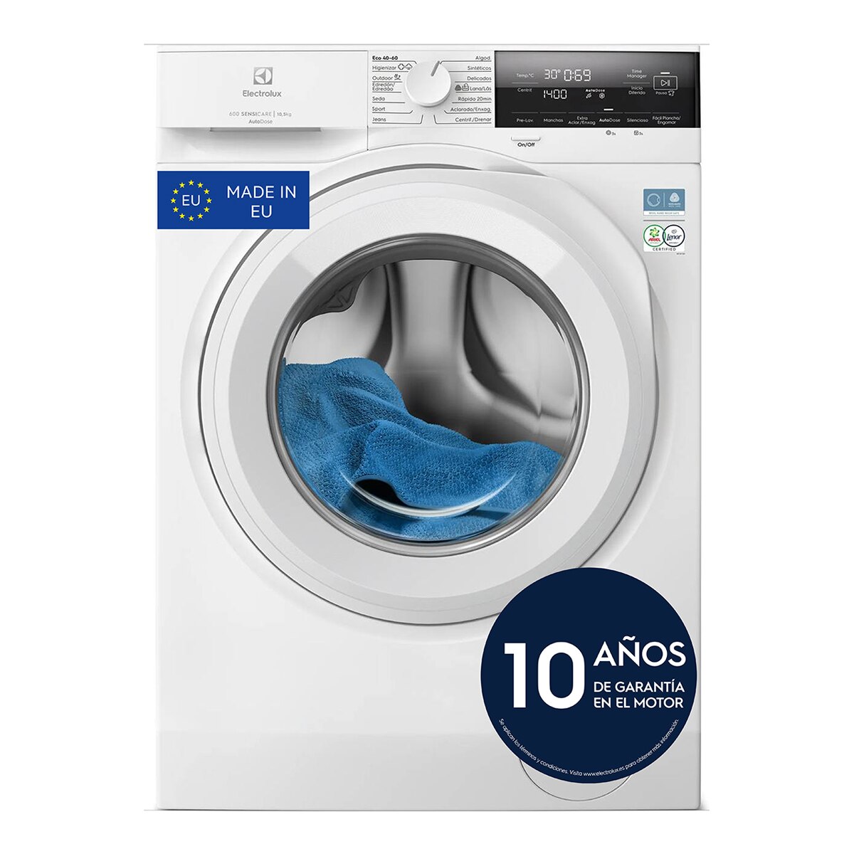 Imagen 1 de Lavadora Electrolux 10,5Kg/1400rpm Lavado rápido Vapor Certificado lana S600 EFE6894O2B - Blanco Blanco