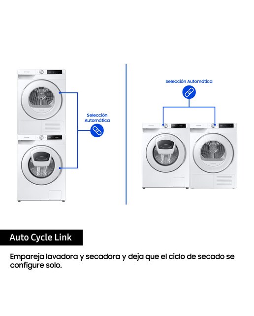 Lavadora Samsung 9kg con Autodosificación Clase A Blanca WW90T684DHE/S3 - Blanco Blanco-6