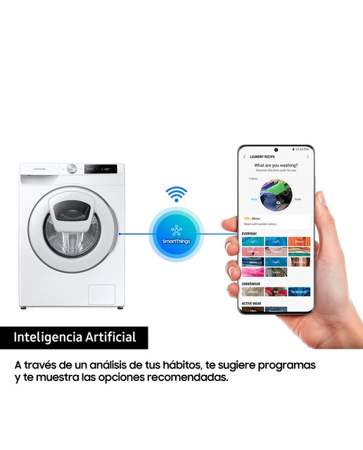 Lavadora Samsung 9kg con Autodosificación Clase A Blanca WW90T684DHE/S3 - Blanco Blanco-7