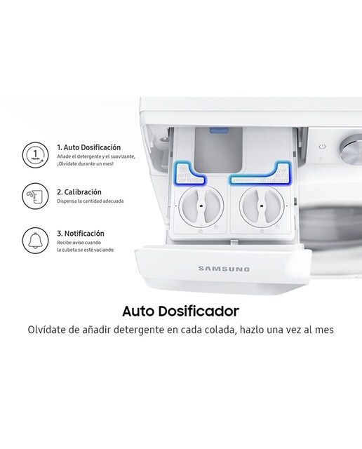 Lavadora Samsung 9kg Tecnología Ecobubble™ Clase A Blanca WW90T534DTW/S3 Blanco-3