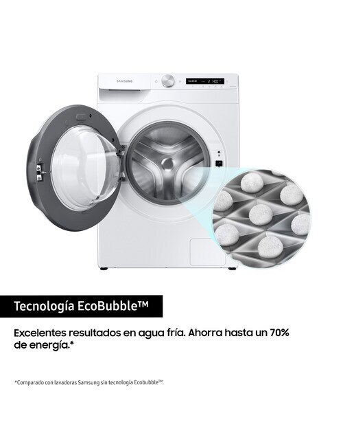 Lavadora Samsung 9kg Tecnología Ecobubble™ Clase A Blanca WW90T534DTW/S3 Blanco-4