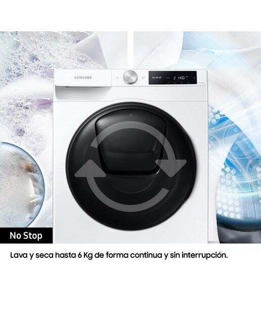 Lavadora Secadora Samsung 9kg/6kg Tecnología AddWash™ Clase E/B Blanca WD90T654DBE/S3 Blanco-7