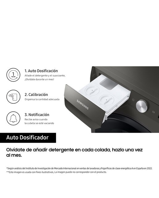 Lavadora Secadora Samsung 9kg/6kg con Autodosificación Clase E/B Inox WD90T534DBN/S3 Inox-5