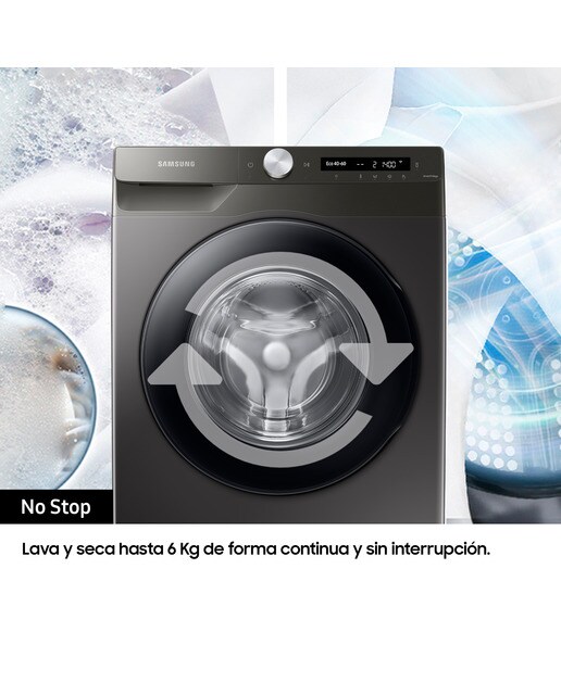 Lavadora Secadora Samsung 9kg/6kg con Autodosificación Clase E/B Inox WD90T534DBN/S3 Inox-8