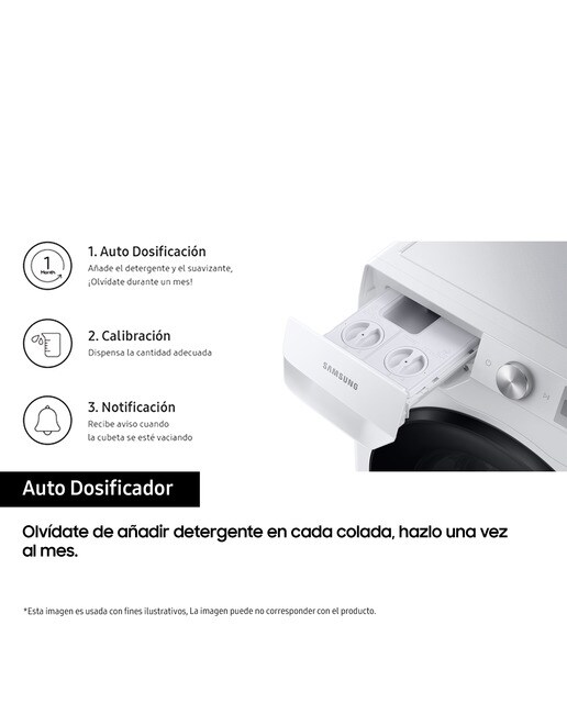 Lavadora Secadora Samsung 9kg/6kg con Autodosificación Clase E/B Blanca WD90T534DBW/S3 Blanco-5