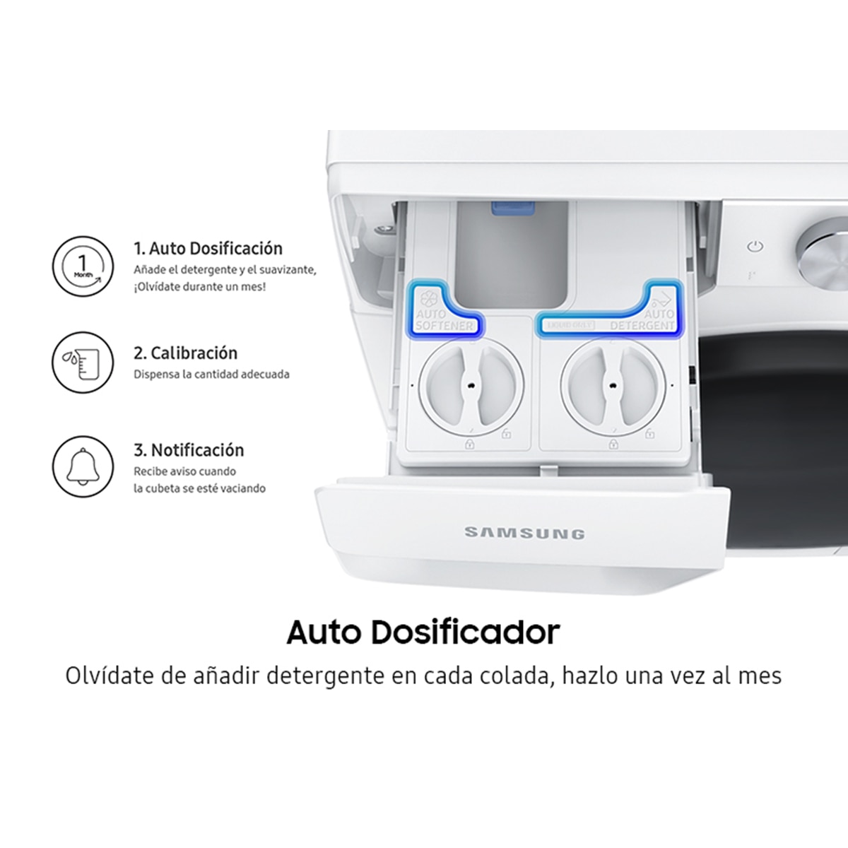 Lavadora Secadora Samsung 9kg/6kg con Autodosificación Clase E/B Blanca WD90T534DBW/S3 Blanco-6
