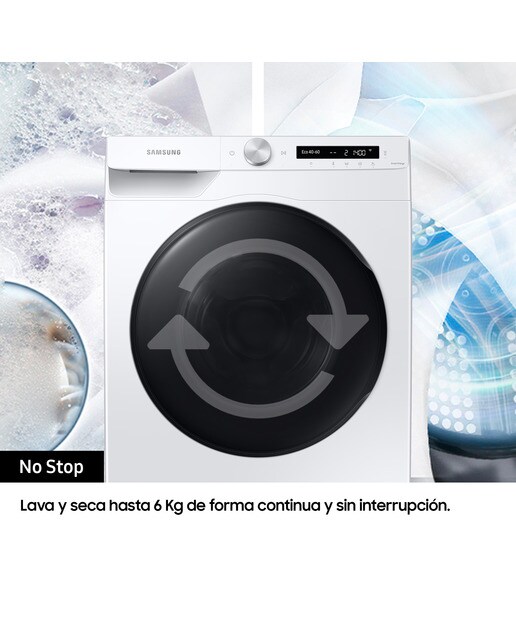 Lavadora Secadora Samsung 9kg/6kg con Autodosificación Clase E/B Blanca WD90T534DBW/S3 Blanco-10