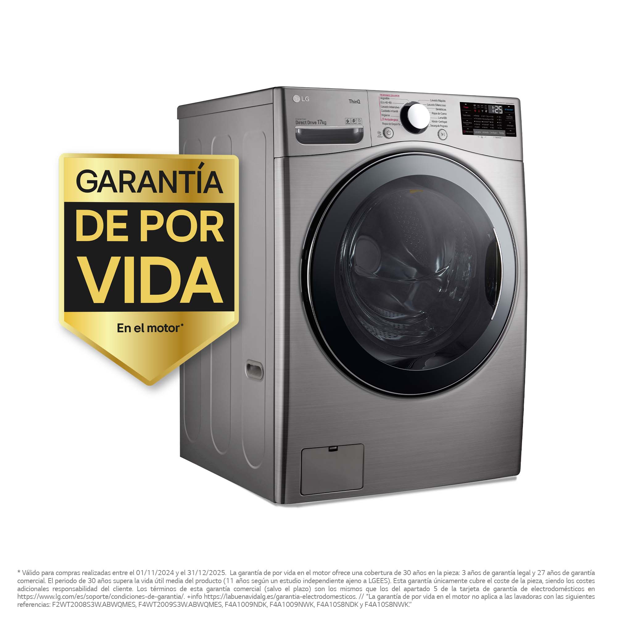 Lavadora LG 17 kg / 1.100 rpm - F1P1CY2T Inox-2