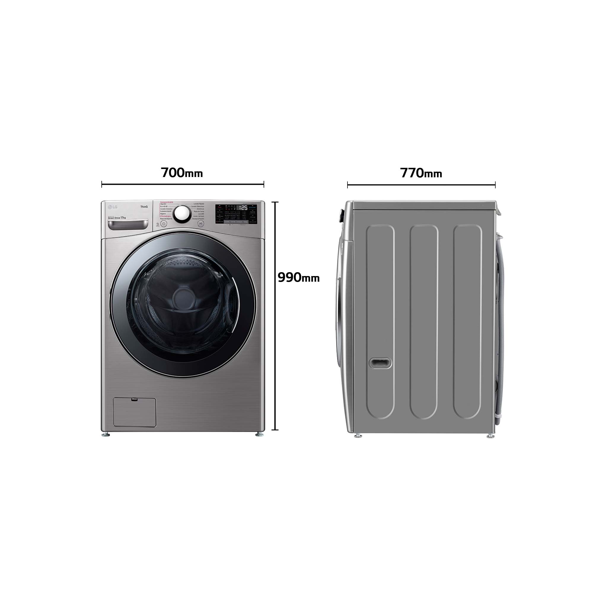 Lavadora LG 17 kg / 1.100 rpm - F1P1CY2T Inox-8