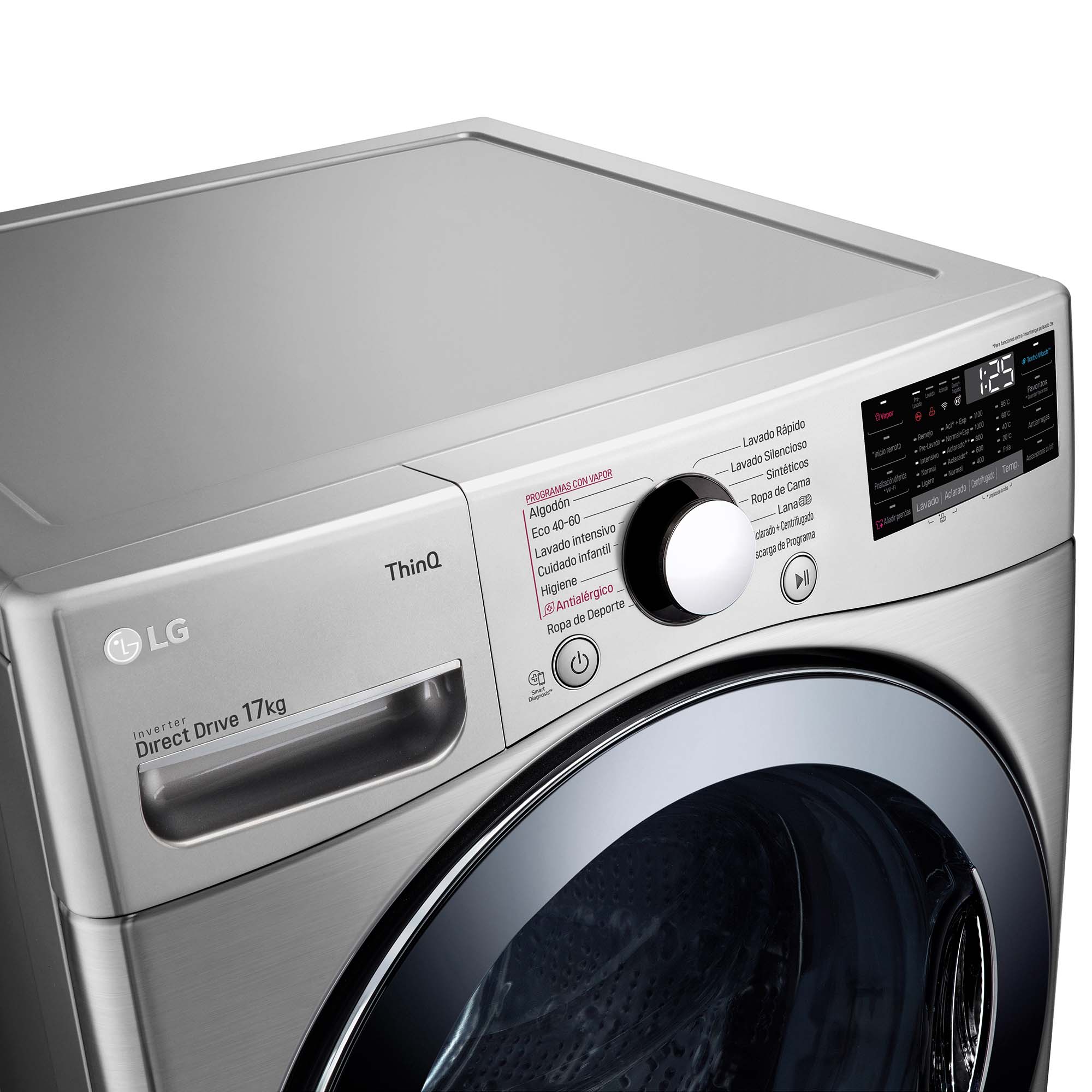 Lavadora LG 17 kg / 1.100 rpm - F1P1CY2T Inox-10