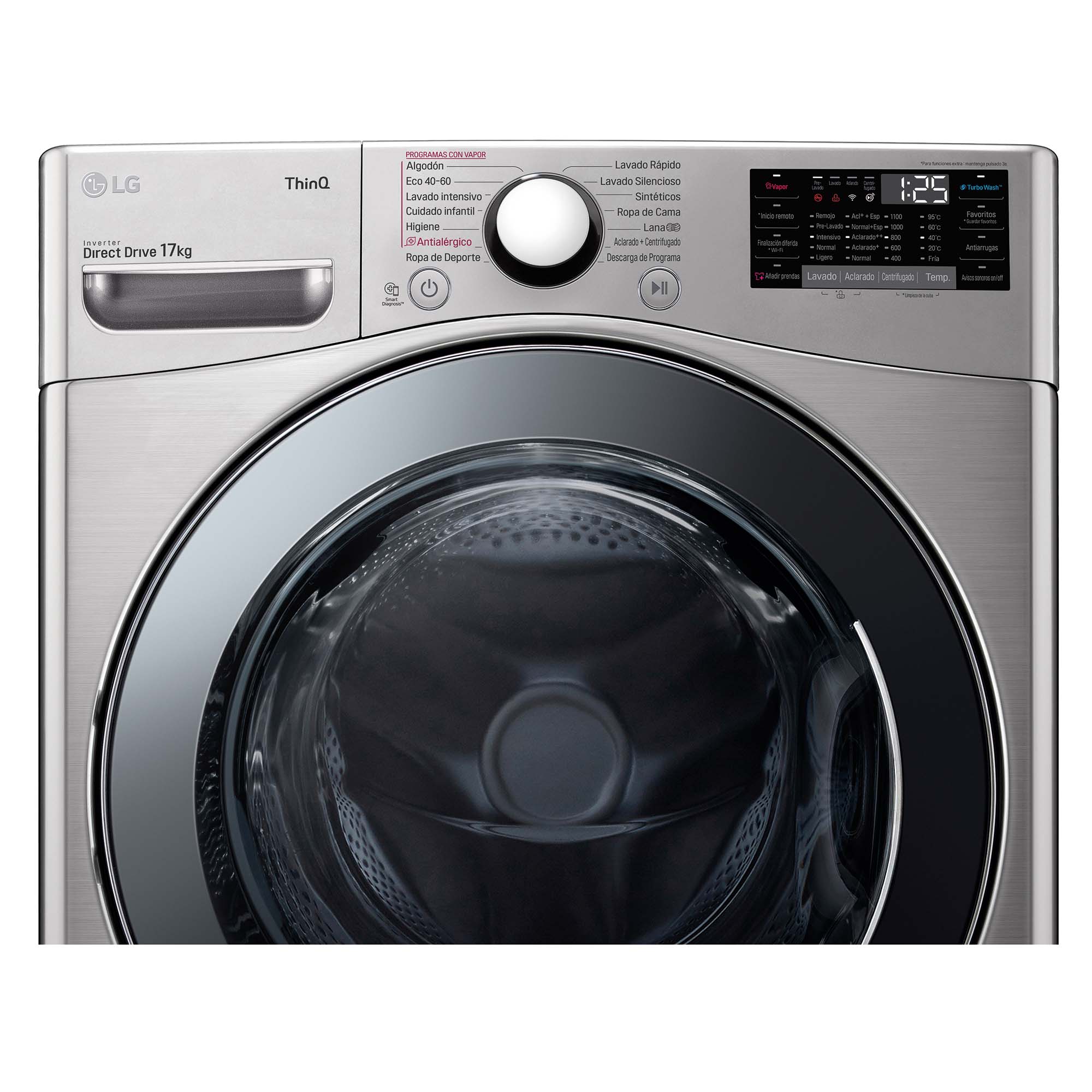 Lavadora LG 17 kg / 1.100 rpm - F1P1CY2T Inox-11