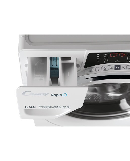 Imagen 7 de Lavadora Candy 8 kg / 1.400 rpm con WIFI RapidÓ - RO 1486DWMCT/1-S - Blanco Blanco