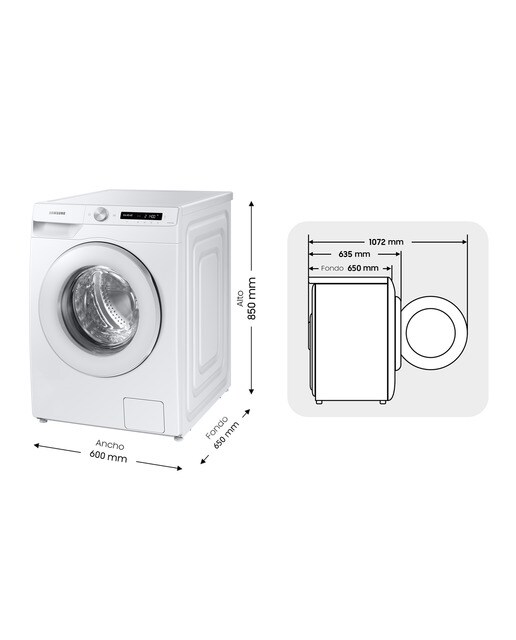 Lavadora Samsung 12kg Tecnología EcoBubble Clase A Blanca WW12T504DTW/S3 Blanco-2