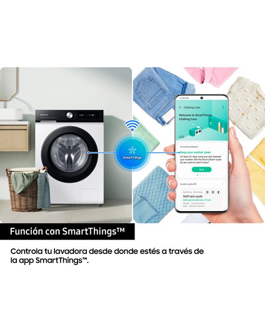 Lavadora Samsung 11kg con Autodosificación Clase A Blanca WW11BB534DAES3 - Blanco Blanco-9