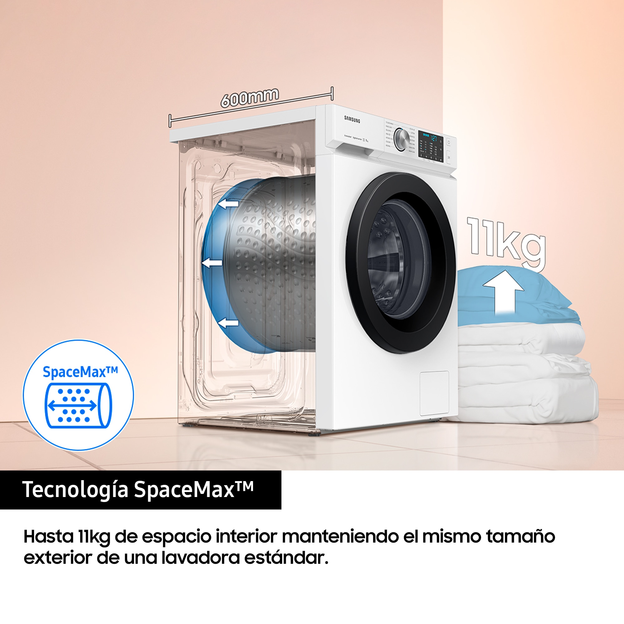 Lavadora Samsung 11kg con Autodosificación Clase A Blanca WW11BB744DGWS3 Blanco-6