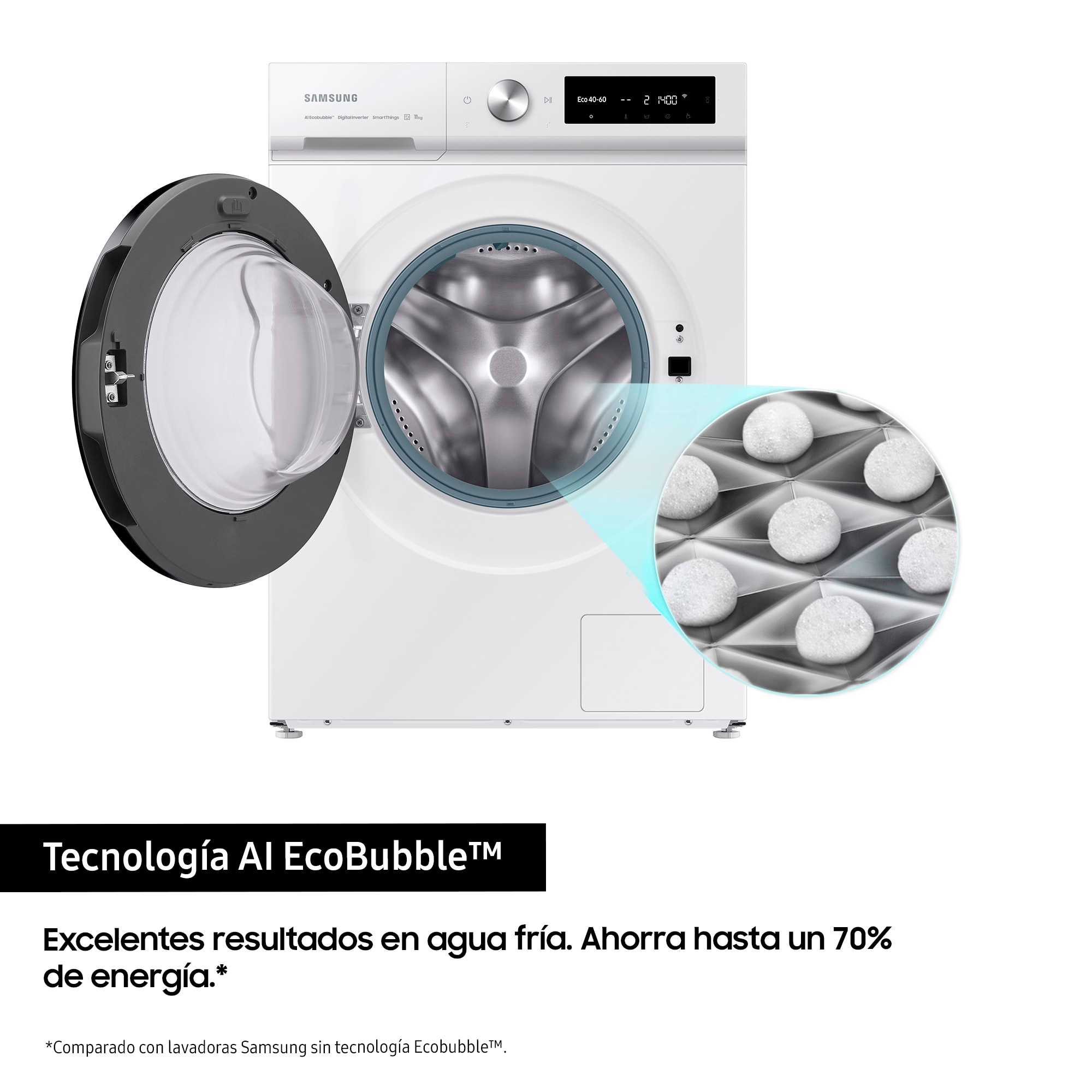 Lavadora Samsung 11kg con Autodosificación Clase A Blanca WW11BB744DGWS3 Blanco-7