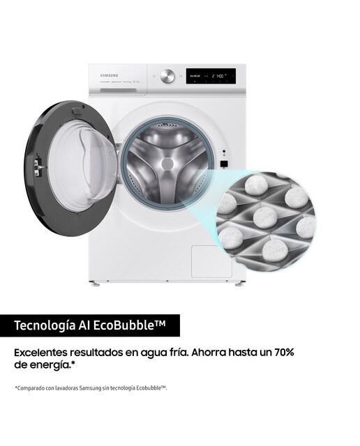 Lavadora Samsung 11kg con Autodosificación Clase A Blanca WW11BB744DGWS3 Blanco-13