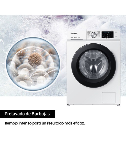Lavadora Samsung 11kg Tecnología SpaceMax™ Clase A Blanca WW11BBA046AWEC Blanco-7