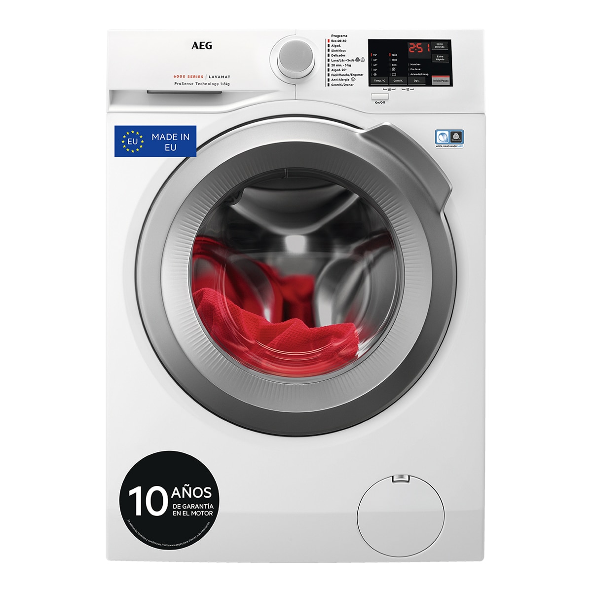 Imagem 0 de Máquina de Lavar Roupa AEG Série 6000 LFA6I8275A Carga Frontal ProSense de 8 kg e de 1200 rpm - Branco