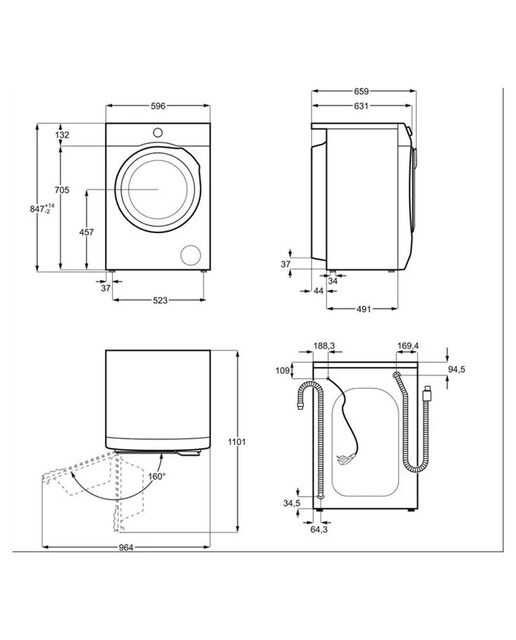 Lavadora AEG 8 kg / 1.400 rpm, ProSense - LFA6I8472A Blanco-3