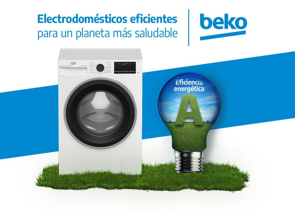 Lavadora Beko 8 kg / 1.400 rpm, Motor Inverter, HomeWhiz, Vapor - B3WFT58415W Blanco-8
