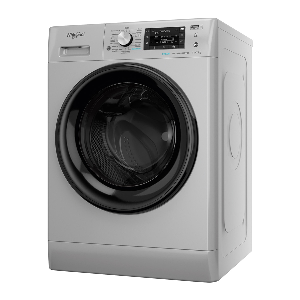 Lavadora secadora Whirlpool 11 kg /1.400 rpm - FFWDD 1174269 SBV SPT Plata-2