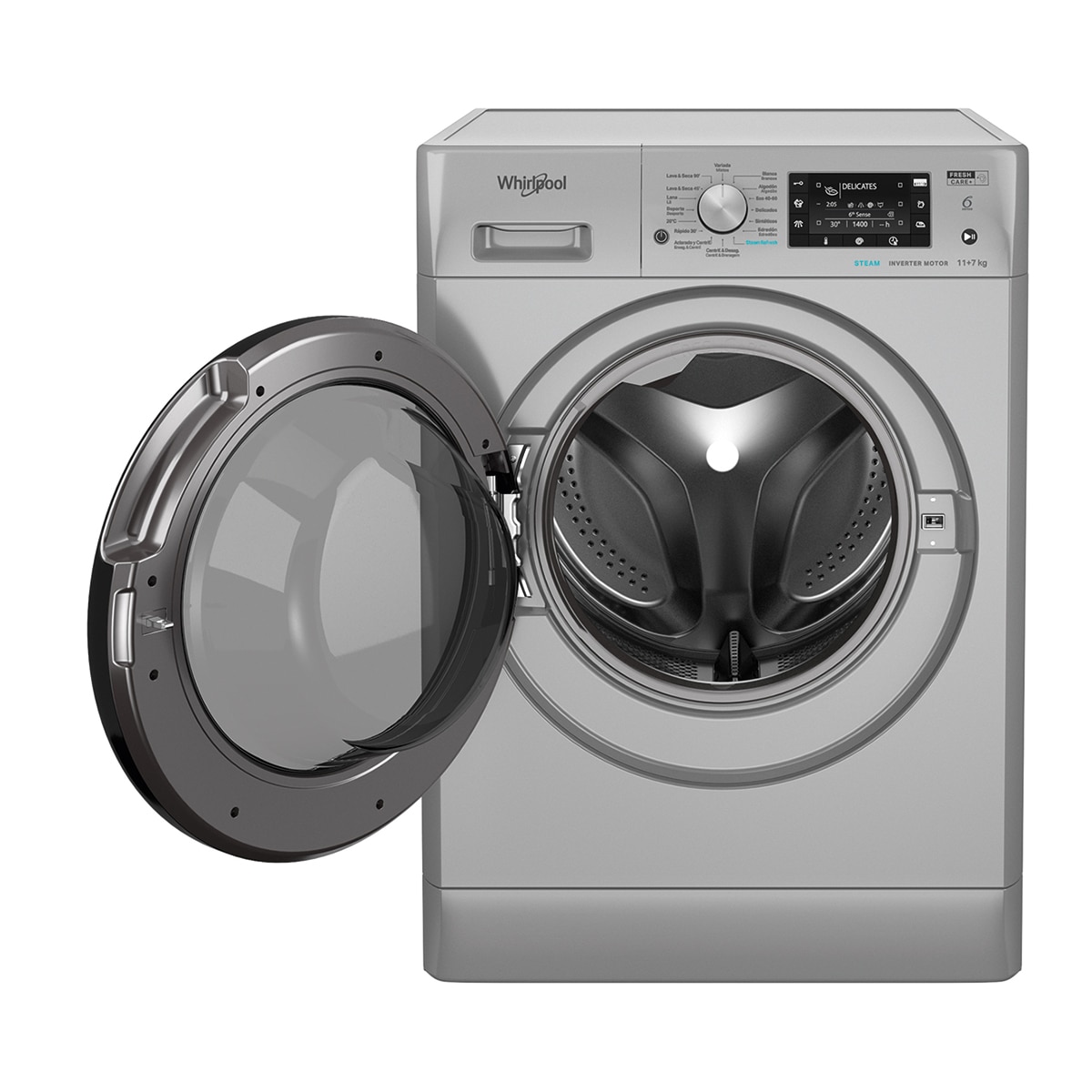 Lavadora secadora Whirlpool 11 kg /1.400 rpm - FFWDD 1174269 SBV SPT Plata-3