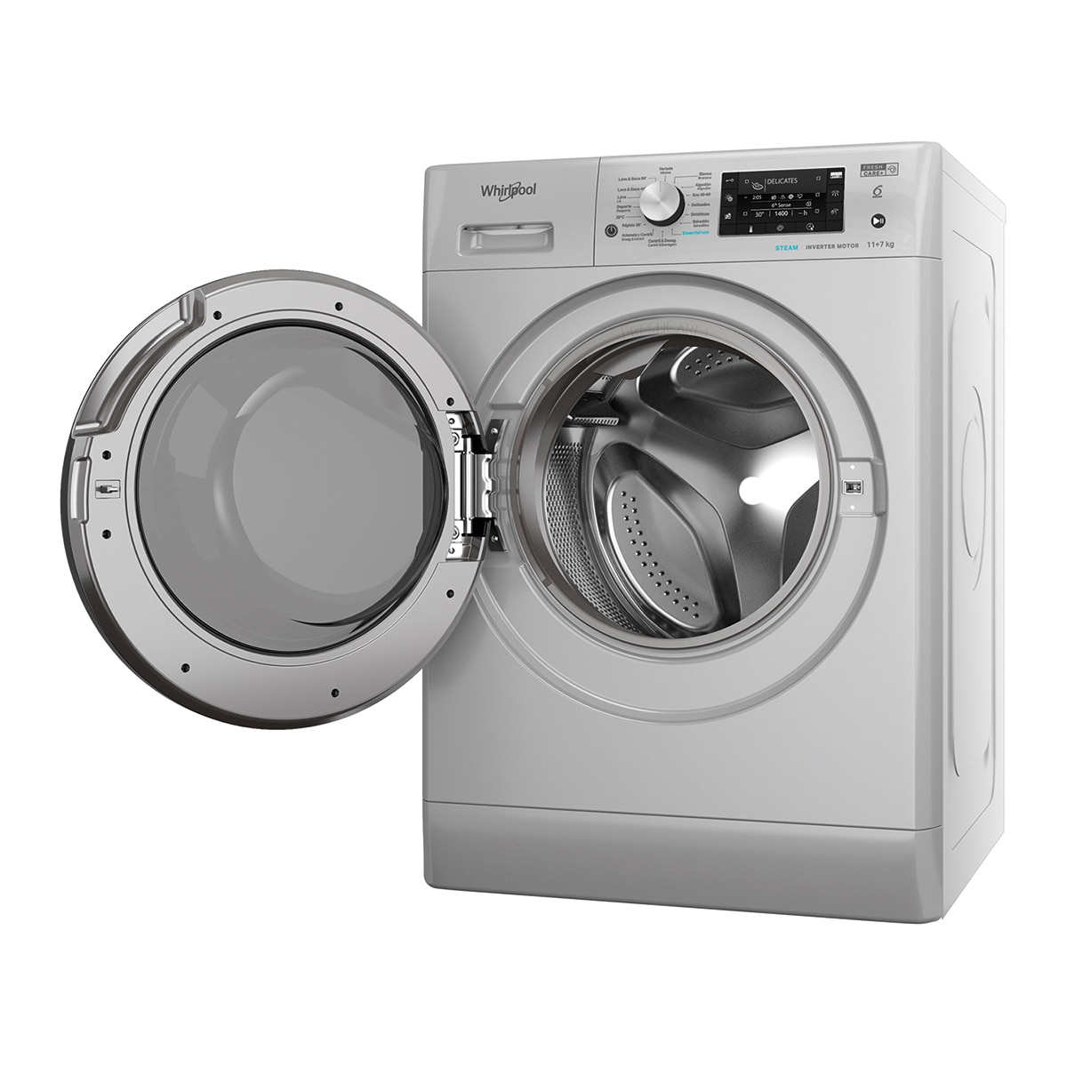 Lavadora secadora Whirlpool 11 kg /1.400 rpm - FFWDD 1174269 SBV SPT Plata-4