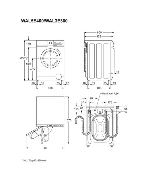 Lavadora AEG 8 kg / 1.400 rpm - LFR7184N2V Blanco-6