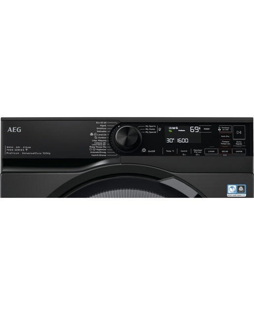 Máquina de Lavar e Secar Roupa AEG Série 7000 LWR7316V6O ProSteam Conetividade WiFi e Gaveta UniversalDose de 10/6 kg e 1600 rpm - Metálico Escuro Prateado Escuro-3