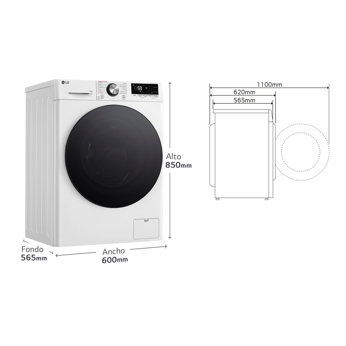 Lavadora LG 10 kg / 1400 rpm, TurboWash 360 - F4WR7010AGW Blanco-2