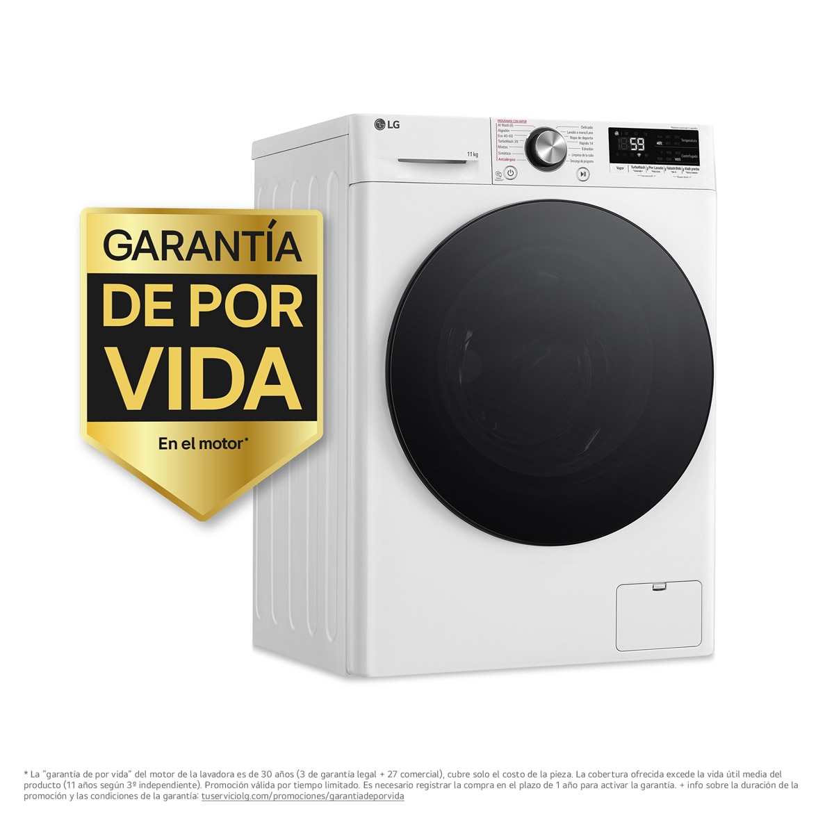 Lavadora LG 10 kg / 1400 rpm, TurboWash 360 - F4WR7010AGW Blanco-3