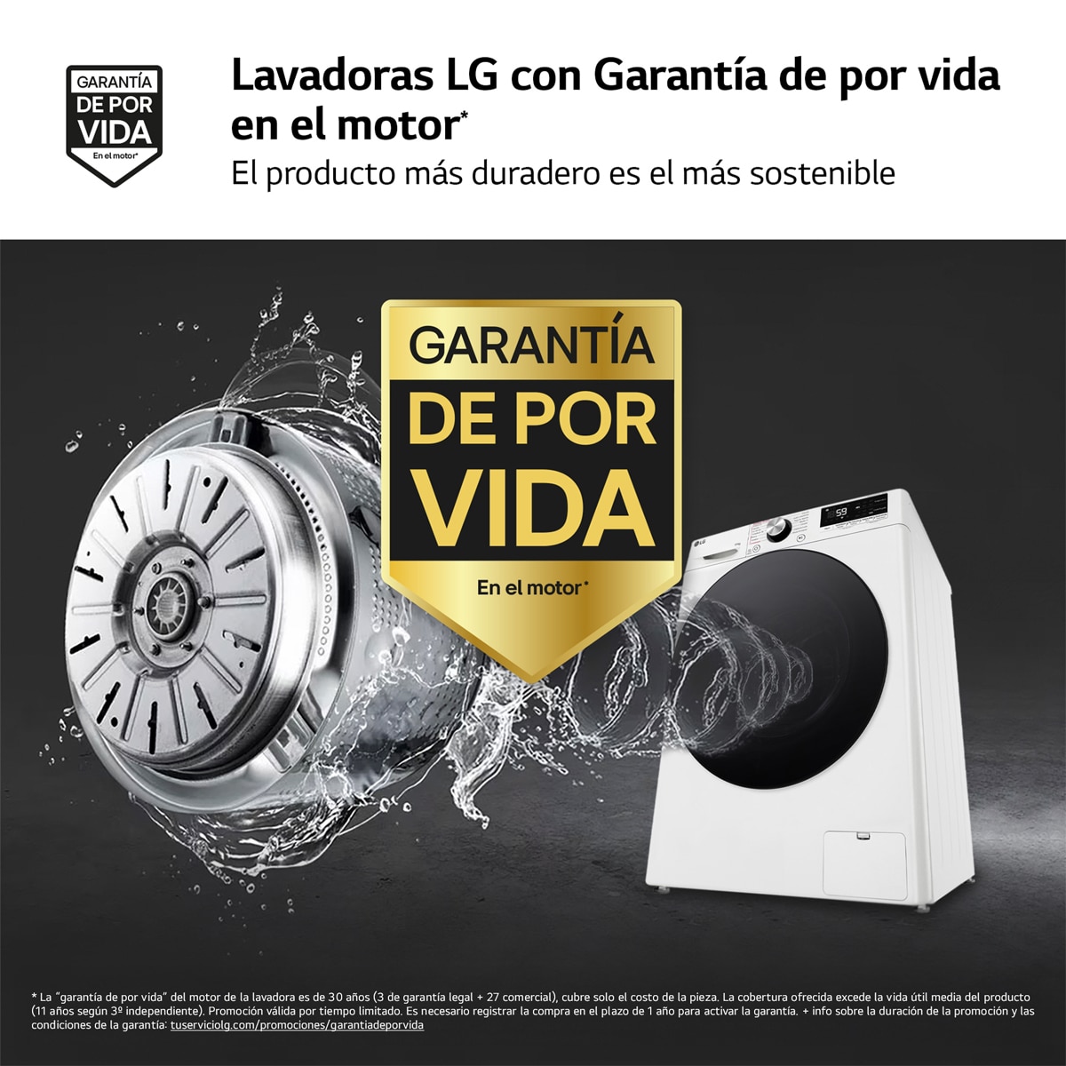 Lavadora LG 10 kg / 1400 rpm, TurboWash 360 - F4WR7010AGW Blanco-6