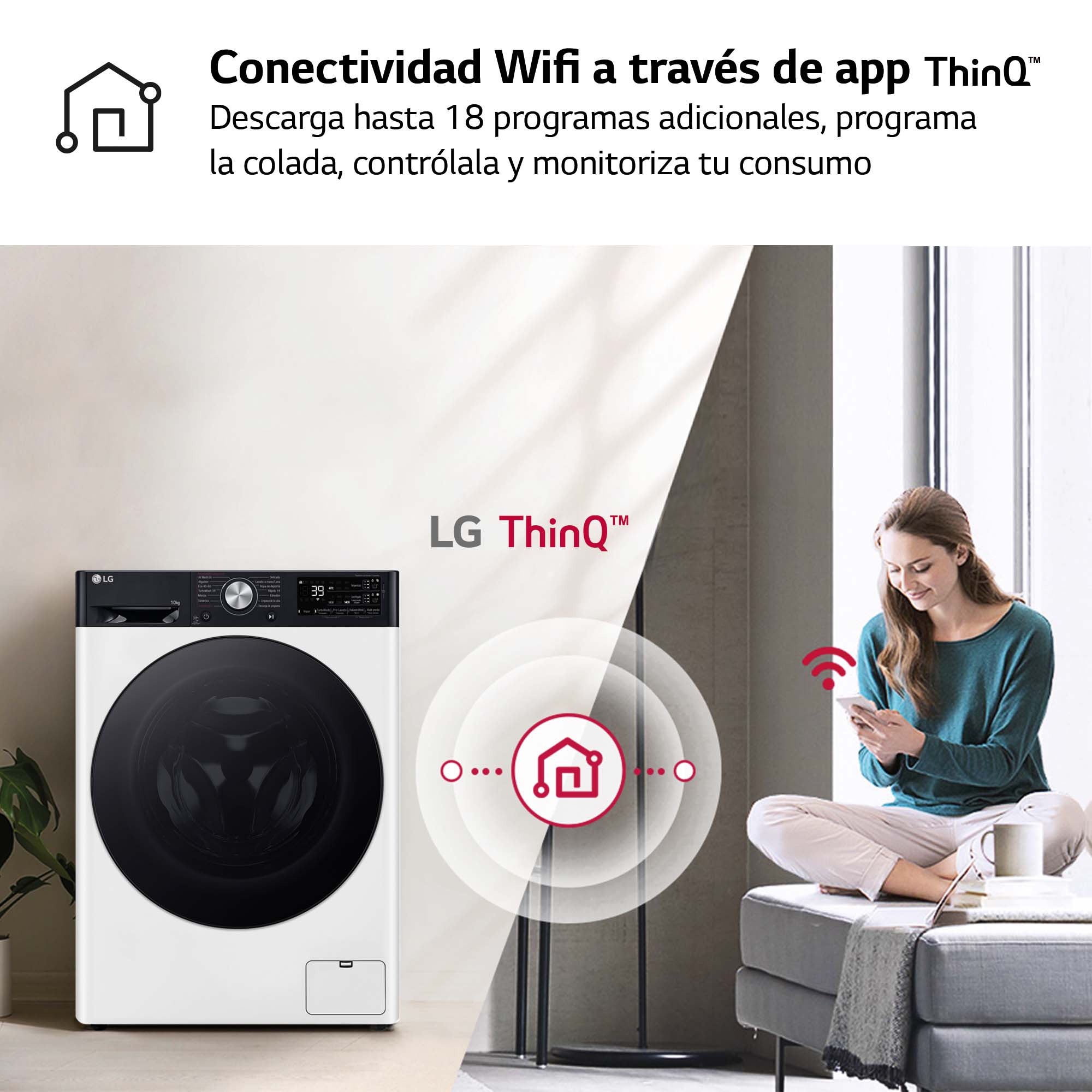 Lavadora LG 10 kg / 1400 rpm, Inteligencia artificial, Autodosificación - F4WR7510AGH Blanco-14