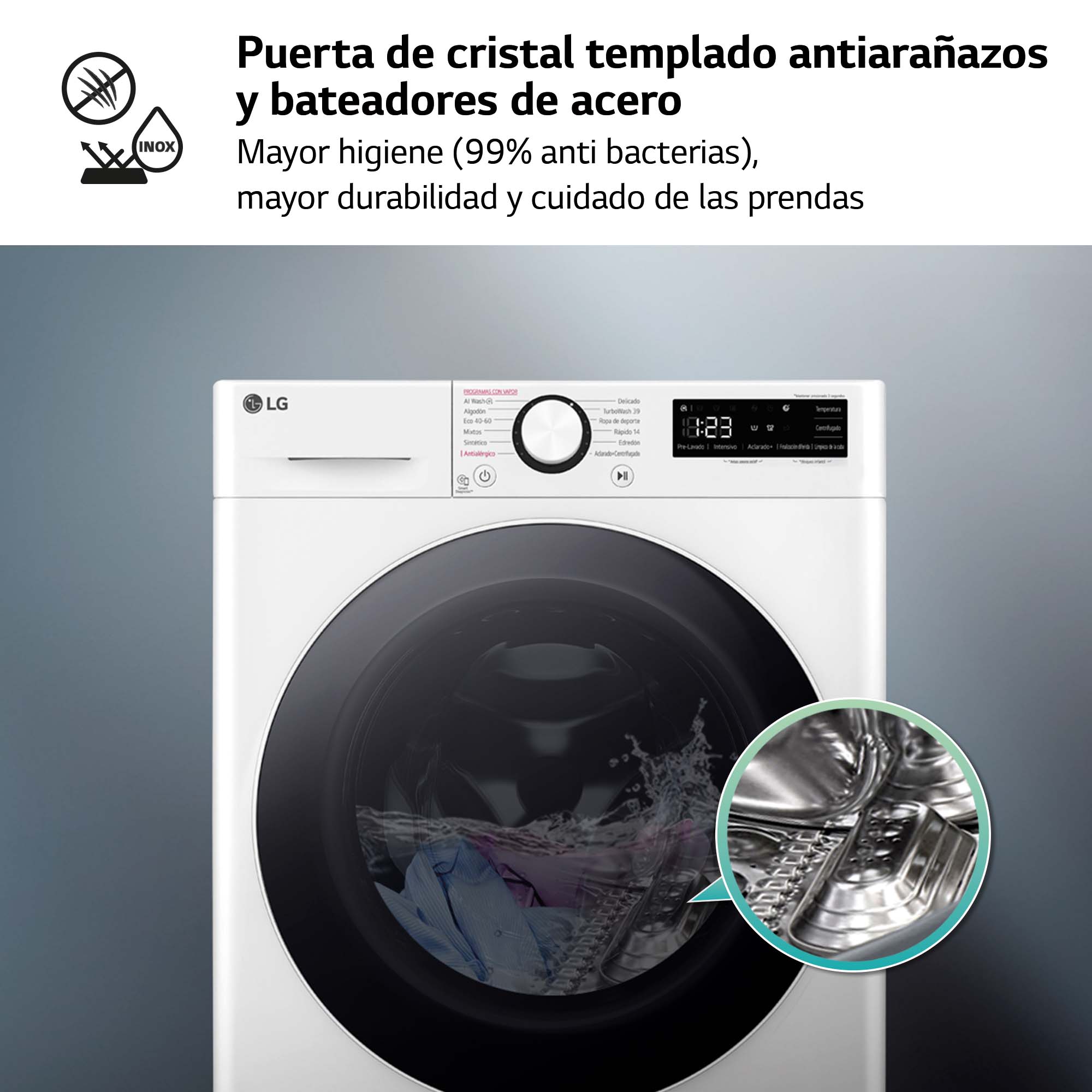 Lavadora LG 9 kg / 1400 rpm TurboWash 360º - F4WR6009A0W Blanco-12