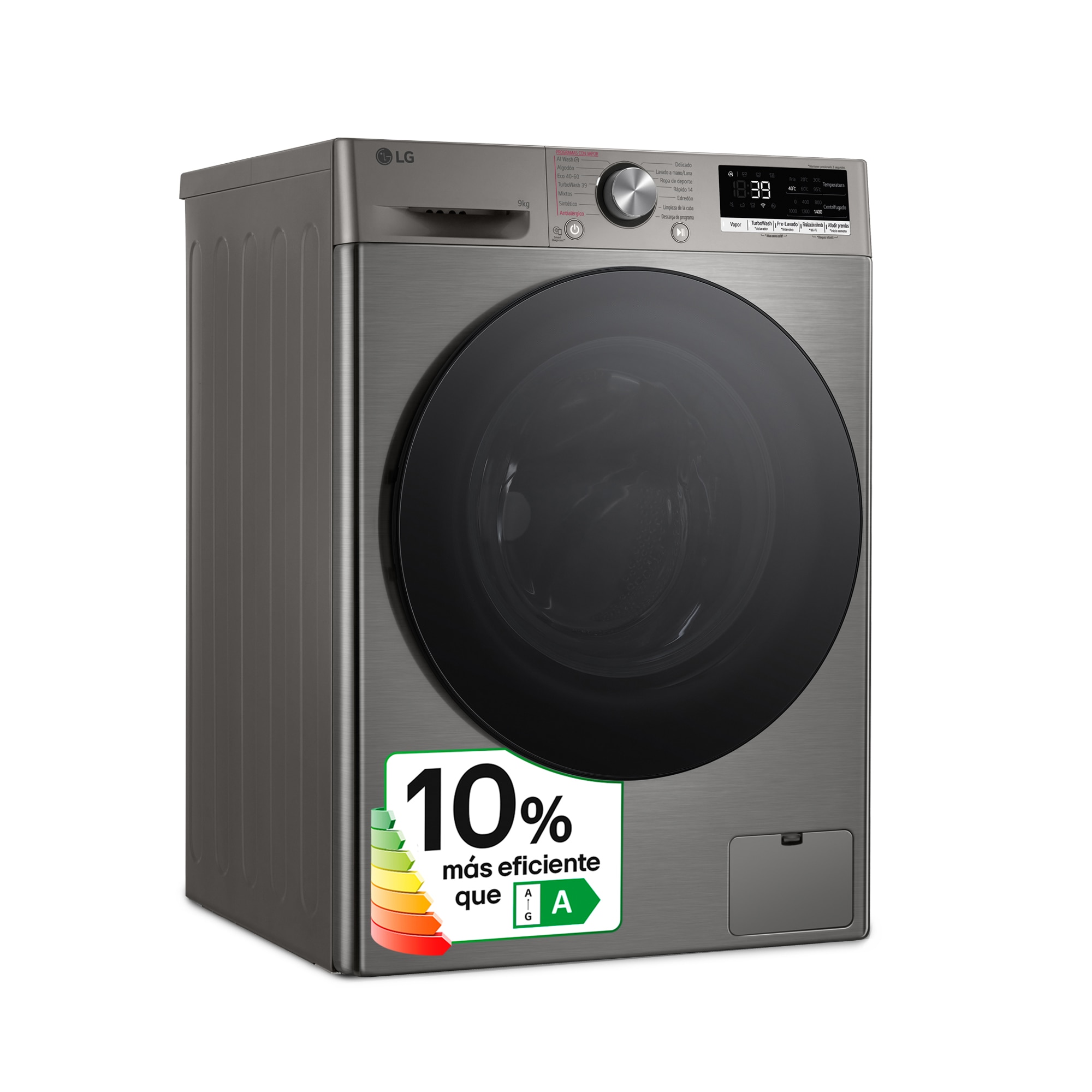 Thumbnail 2 de LG F4WR7009AGS lavadora 9 kg 1400 rpm