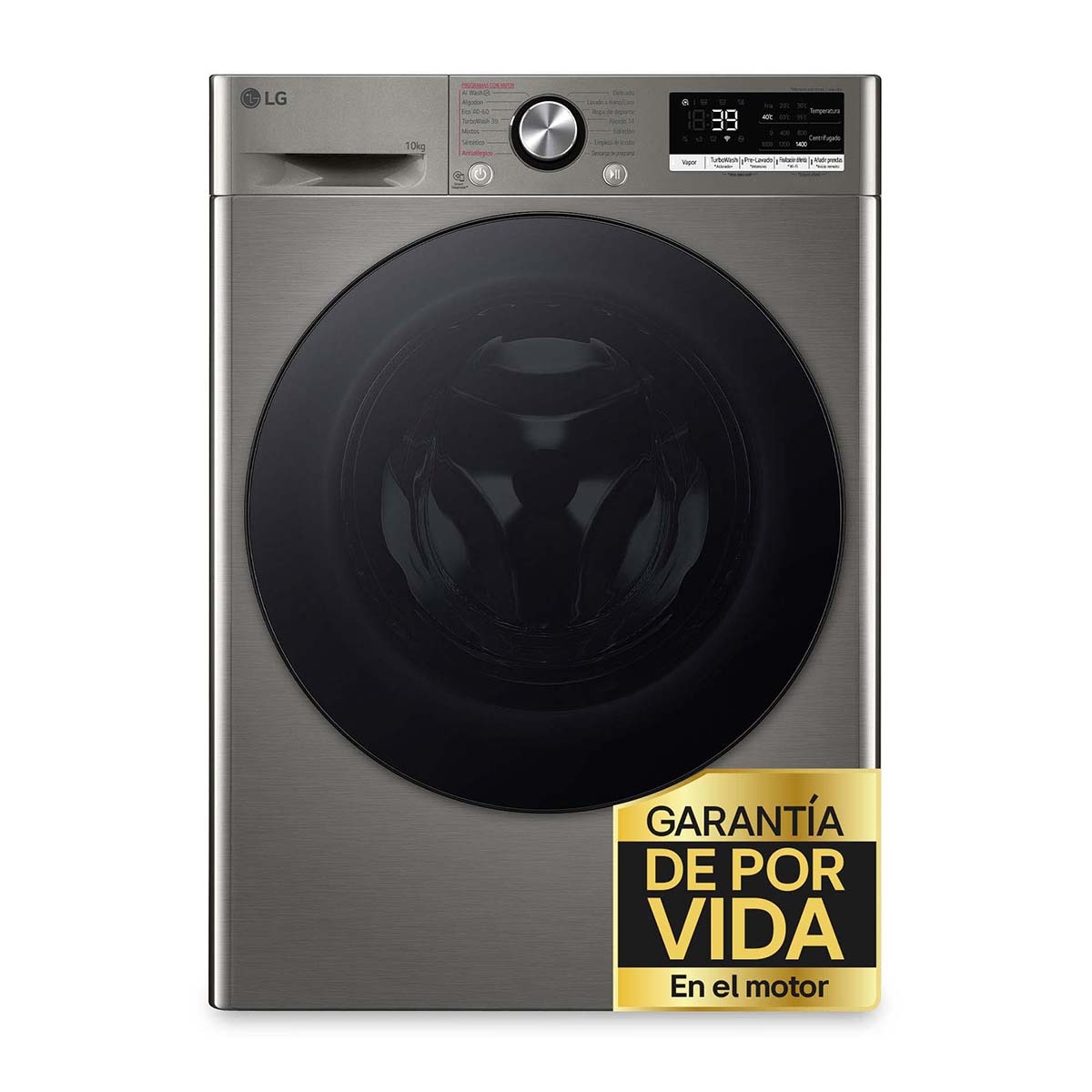 Imagen 0 de Lavadora LG 10 kg / 1400 rpm, inteligencia artifical, lavado por vapor - F4WR7010AGS