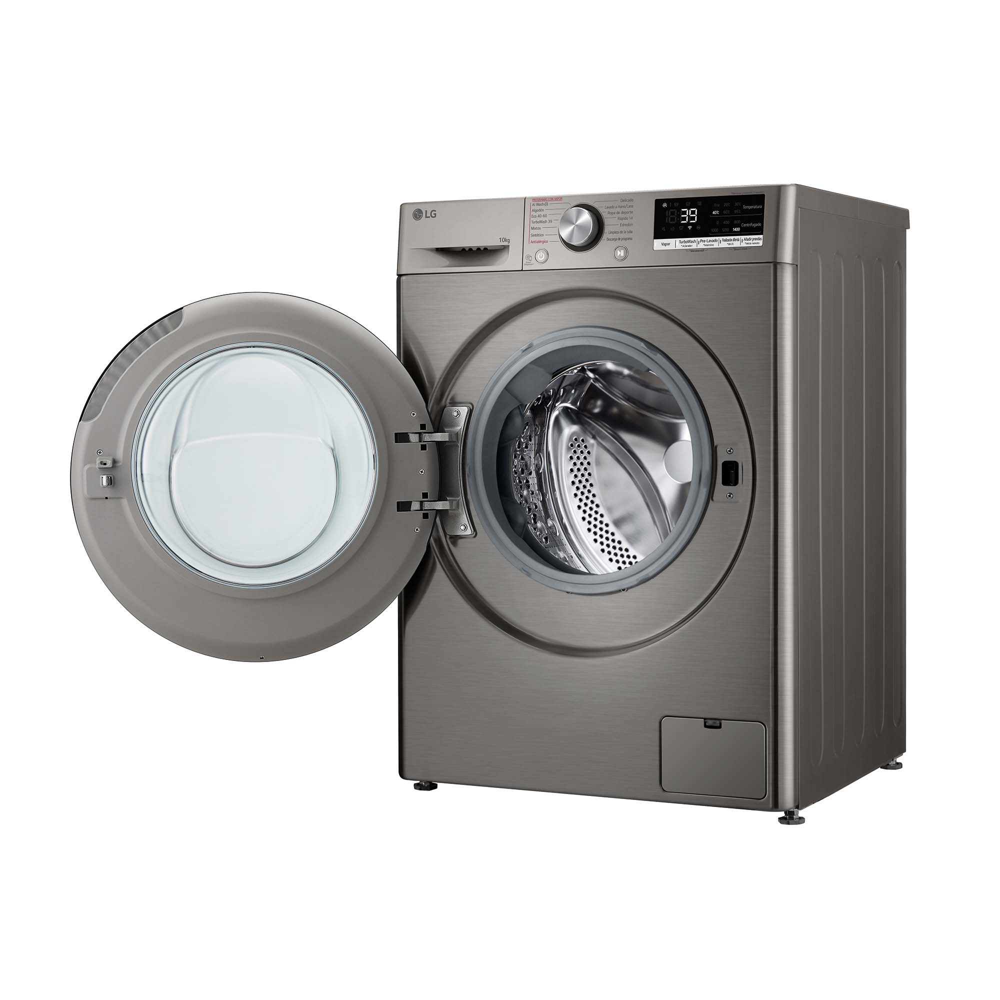 Lavadora LG 10 kg / 1400 rpm, inteligencia artifical, lavado por vapor - F4WR7010AGS Platinunm silver-15