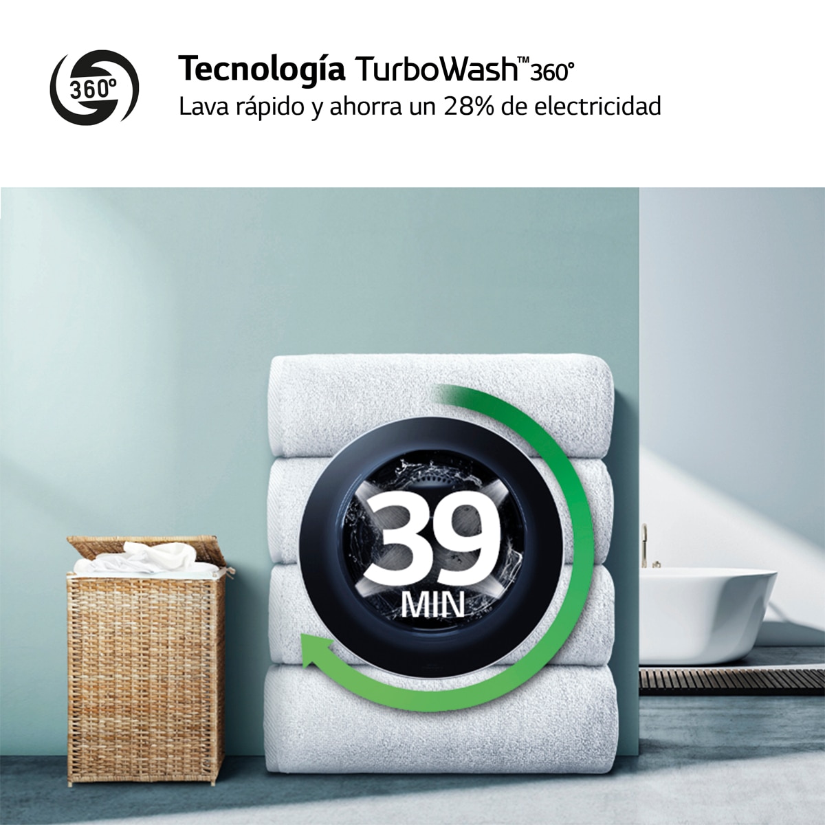 Lavadora LG 13 kg / 1400 rpm, inteligencia artificial, TurboWash 360 - F4WR6013AGW Blanco-10