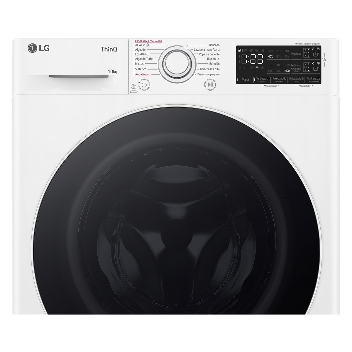 Lavadora LG 10 kg / 1.400 rpm, Inteligencia artificial , Autodosificación- F4WR5510A0W Blanco-13