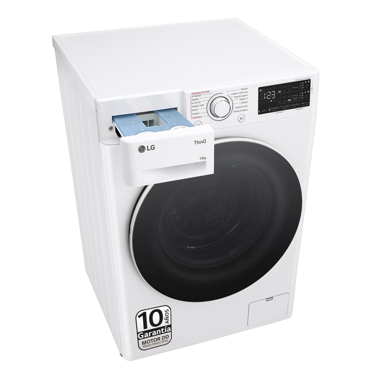 Lavadora LG 10 kg / 1.400 rpm, Inteligencia artificial , Autodosificación- F4WR5510A0W Blanco-14
