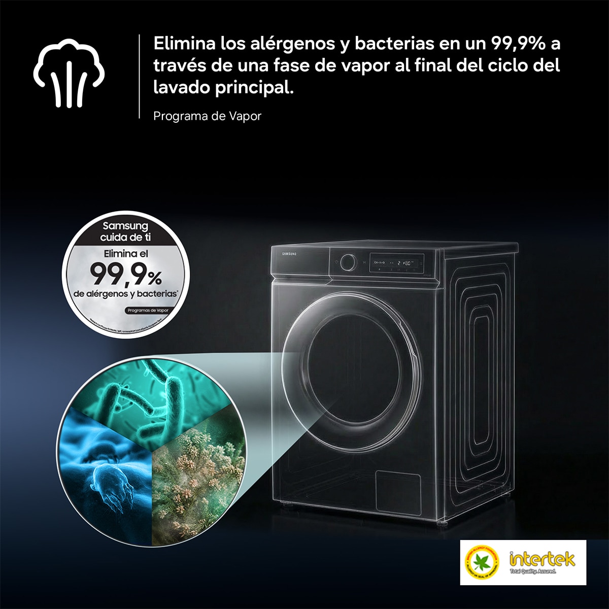 Lavadora Samsung 9 kg / 1.400 rpm Tecnología Ecobubble Clase A Blanca WW90CGC04DAEEC Blanco-8