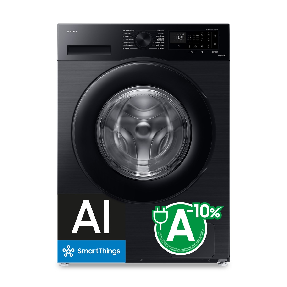 Lavadora Samsung 9kg Tecnología Ecobubble™ Clase A Negra WW90CGC04DABEC Negro-3