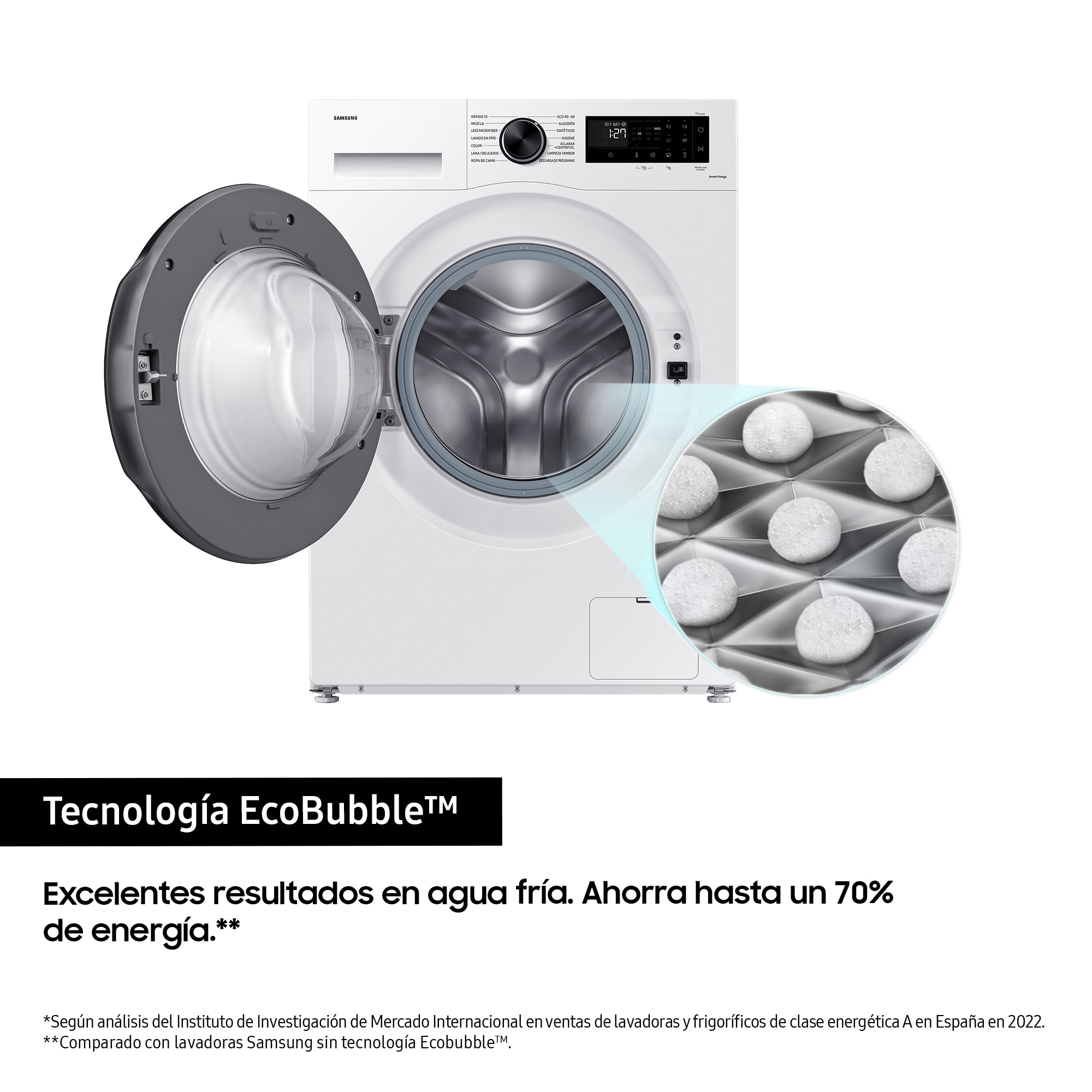 Lavadora Samsung 8kg Tecnología Ecobubble™ Clase A Blanca WW80CGC04DAEEC - Blanco Blanco-14
