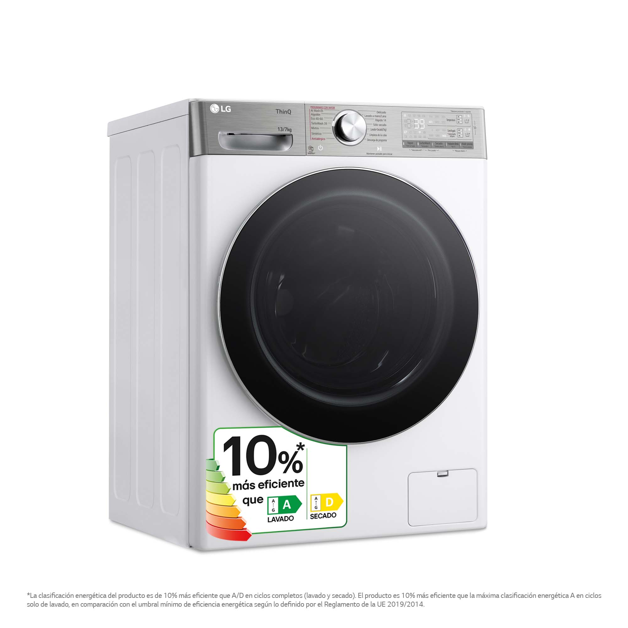 Lavadora secadora LG 13 kg lavado, 7 kg secado,  1.400 rpm  - F4DR9513A2W Blanco-3