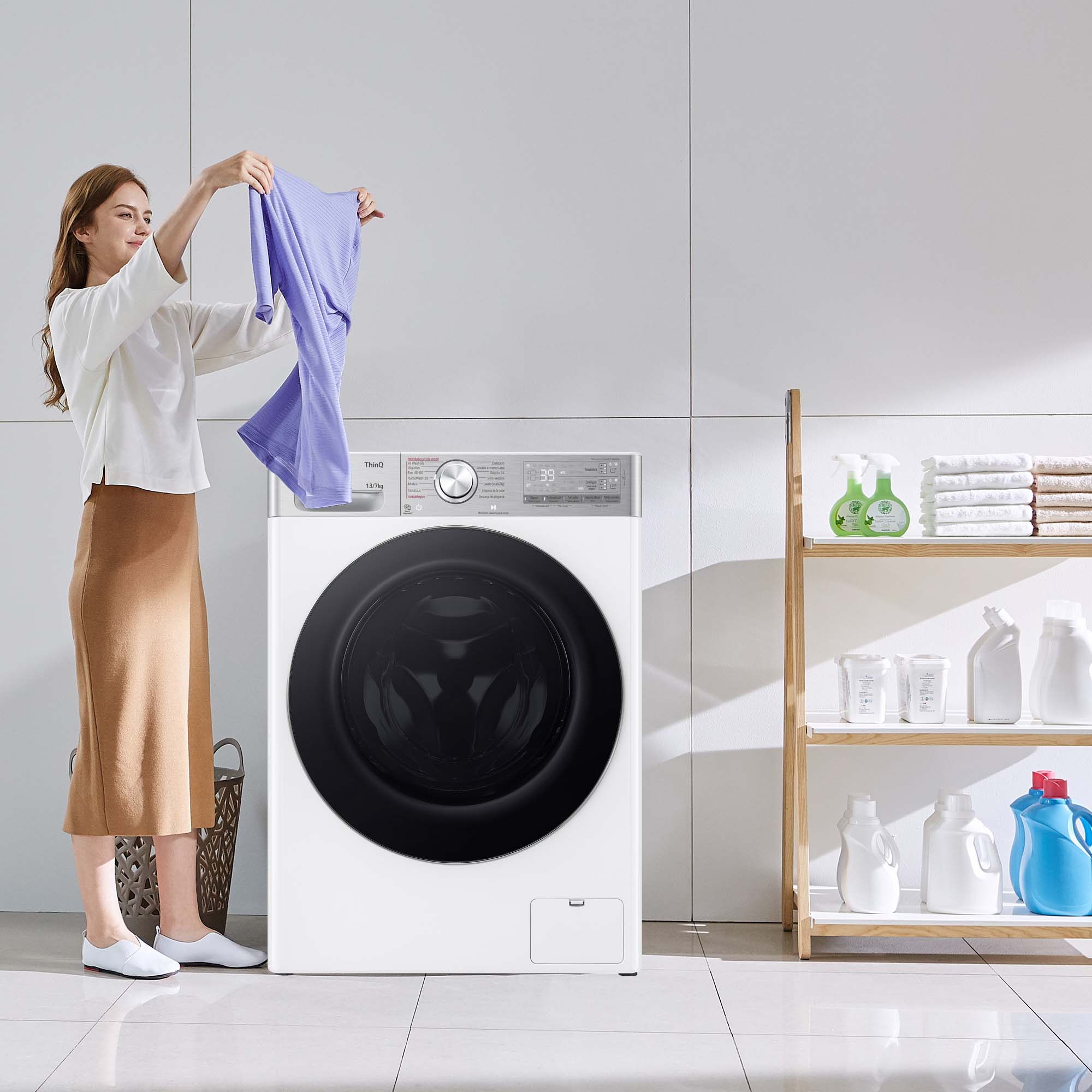 Lavadora secadora LG 13 kg lavado, 7 kg secado,  1.400 rpm  - F4DR9513A2W Blanco-18