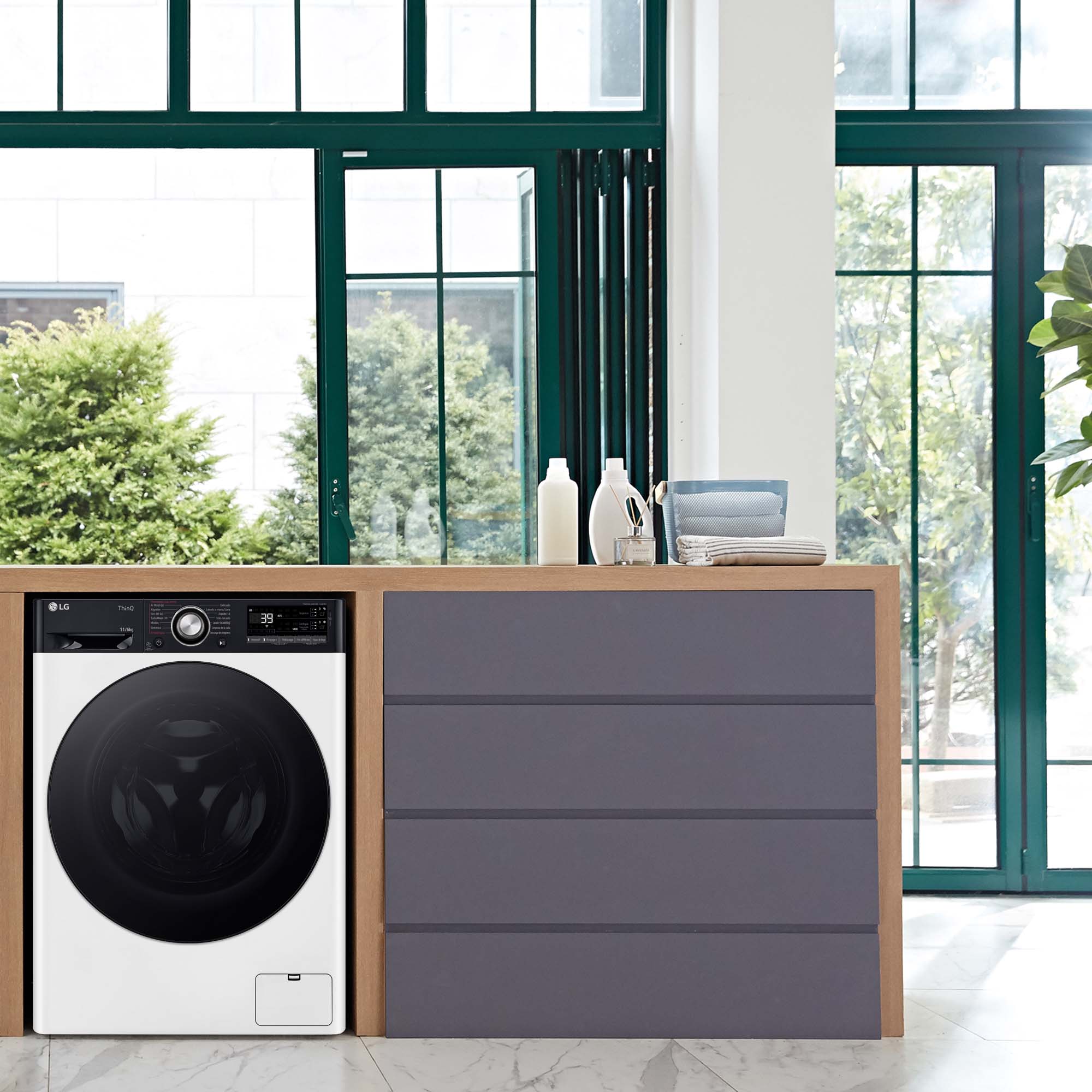 Lavadora secadora LG 11 kg lavado, 6 kg secado1400 rpm, Turbowash 360º, Autodosificación - F4DR7511AGW Blanco-21